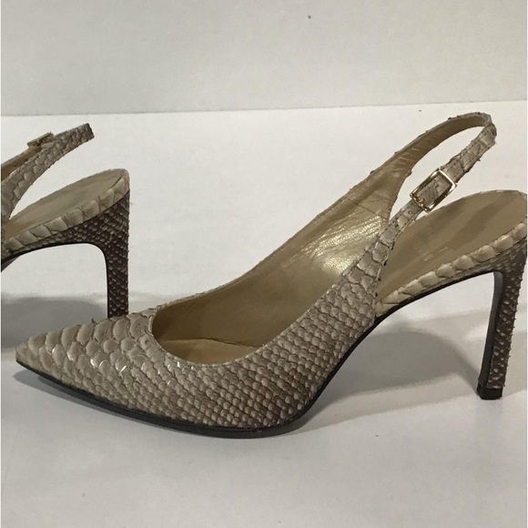 Women’s Stuart Weitzman Snake Print Slingback Heels Size 6.5M - Picture 1 of 7